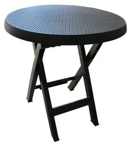 Masă de grădină Teo Ratan, diam. 70 x î. 70 cm,antracit