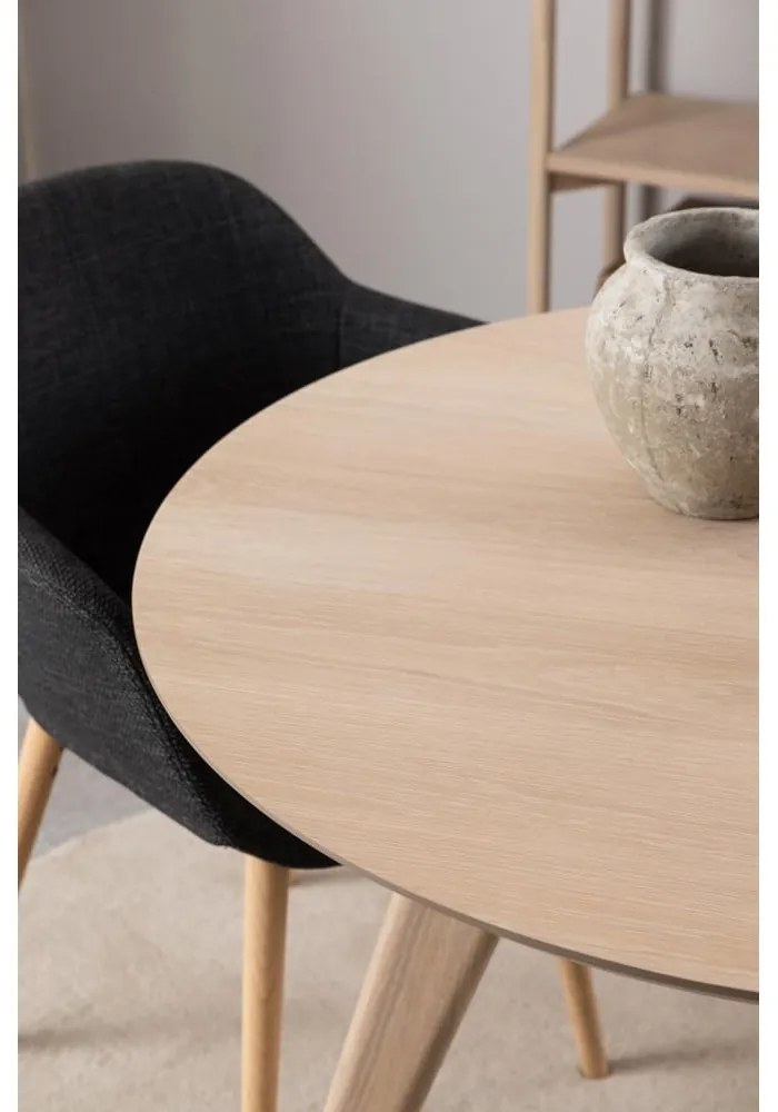 Masă de dining rotundă cu blat cu aspect de lemn de stejar ø 100 cm Townsville – Actona