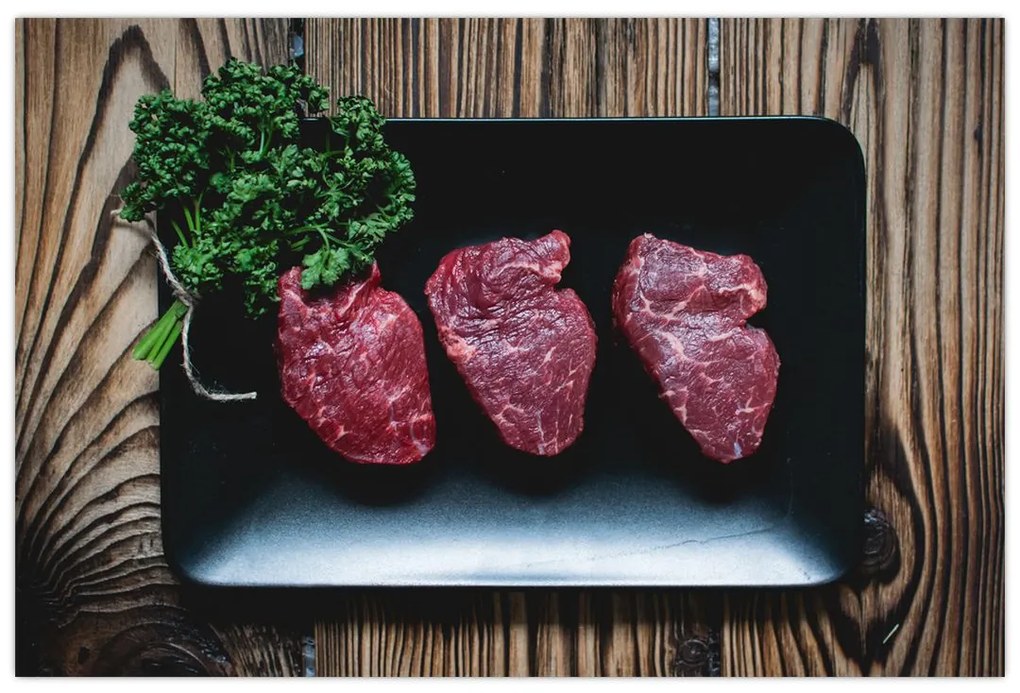 Tablou cu carne pe farfurie (90x60 cm)