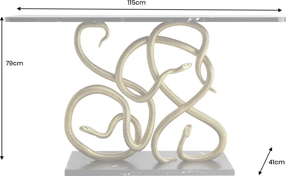 Consola pentru hol WILDLIFE SNAKE 115cm marmura neagra