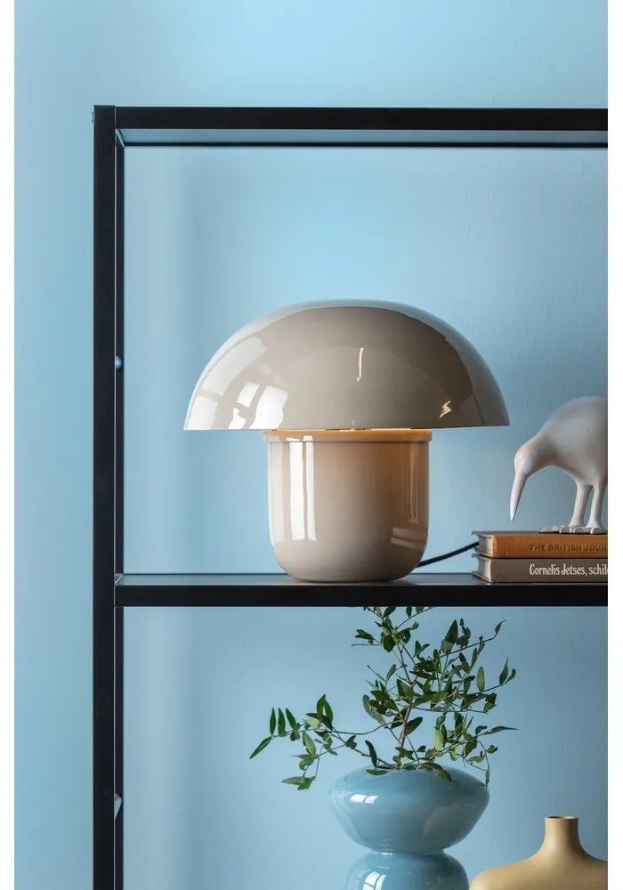 Veioză gri cu abajur din metal (înălțime 25 cm) Fat Mushroom – Leitmotiv