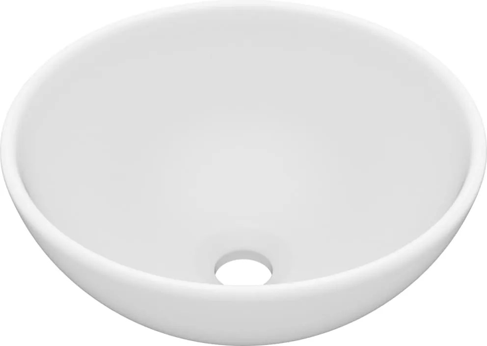vidaXL Chiuvetă baie lux, alb mat, 32,5x14 cm, ceramică, rotund