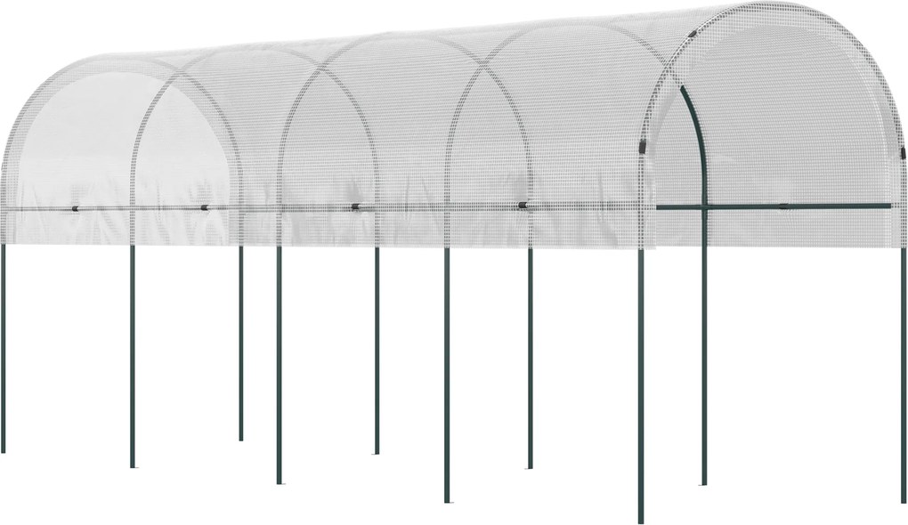 Outsunny Seră de grădină seră pentru roșii 4 x 1,20 x 1,70 m 5 arcade din oțel, pânză din PE | Aosom Romania