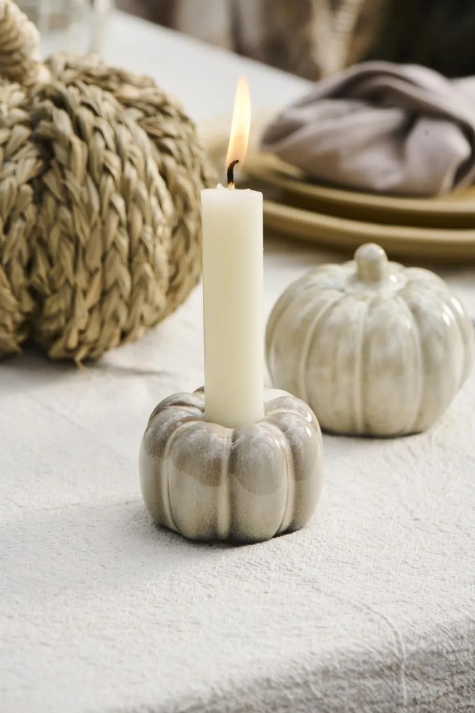 IB Laursen Decoratiune dovleac din ceramica PUMPKIN STANDING Ø8 cm crem