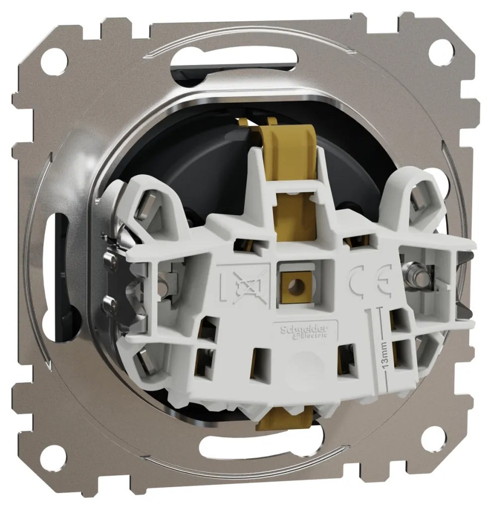 Priza simpla cu impamantare, 16A, IP20, antracit, Schneider Sedna Design