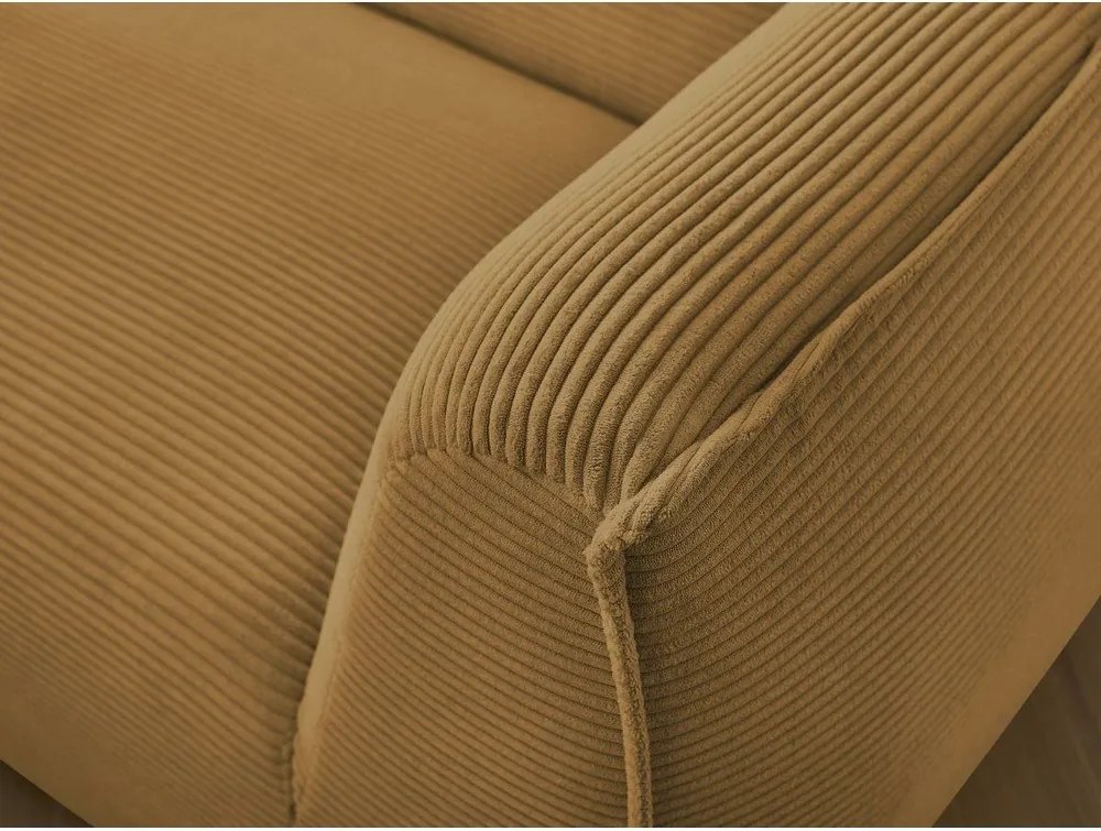 Canapea galben-muștar cu tapițerie din catifea reiată 242 cm Giorgia – Bobochic Paris