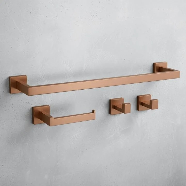 Set accesorii pentru baie Rio 4 piese cupru periat