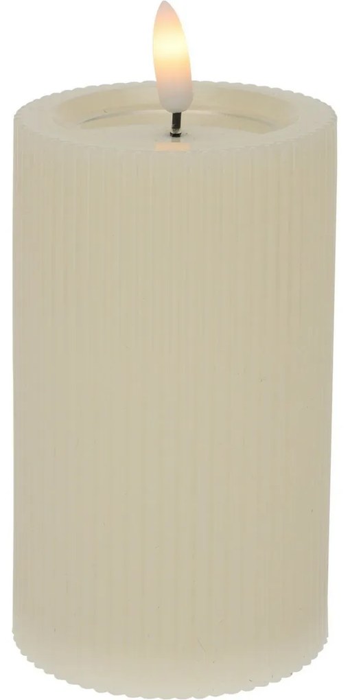 Lumânare LED pentru exterior 7,5 x 12,5 cm, bej,cu baterii