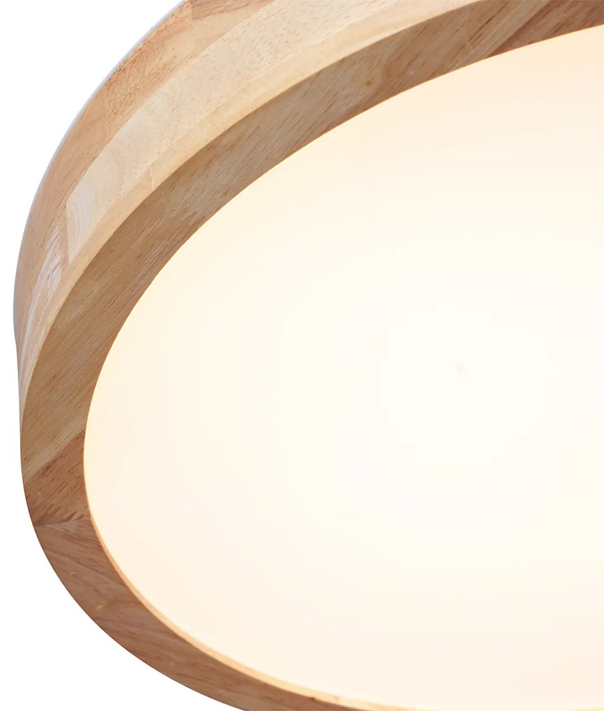 Plafonieră scandinavă din lemn 40cm incl. LED Dimmable - Pecker