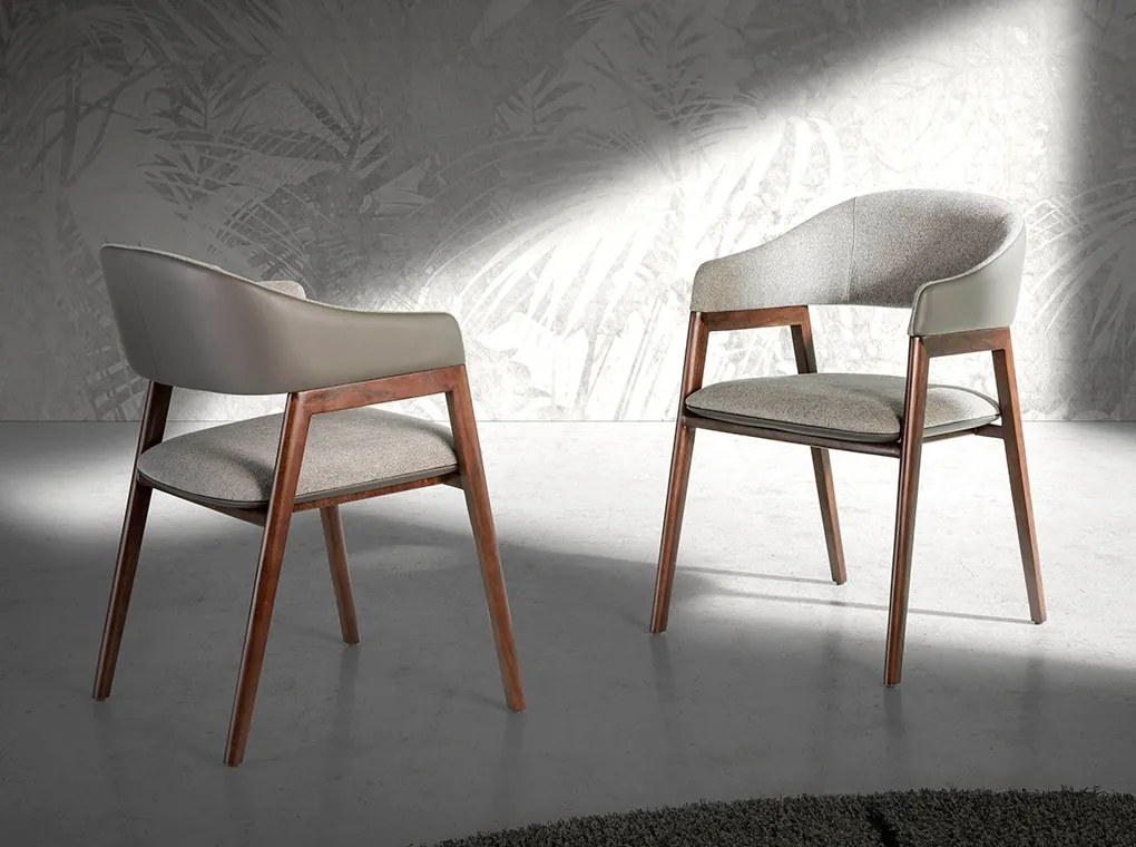 Scaun cu brate tapitat design italian Nogal