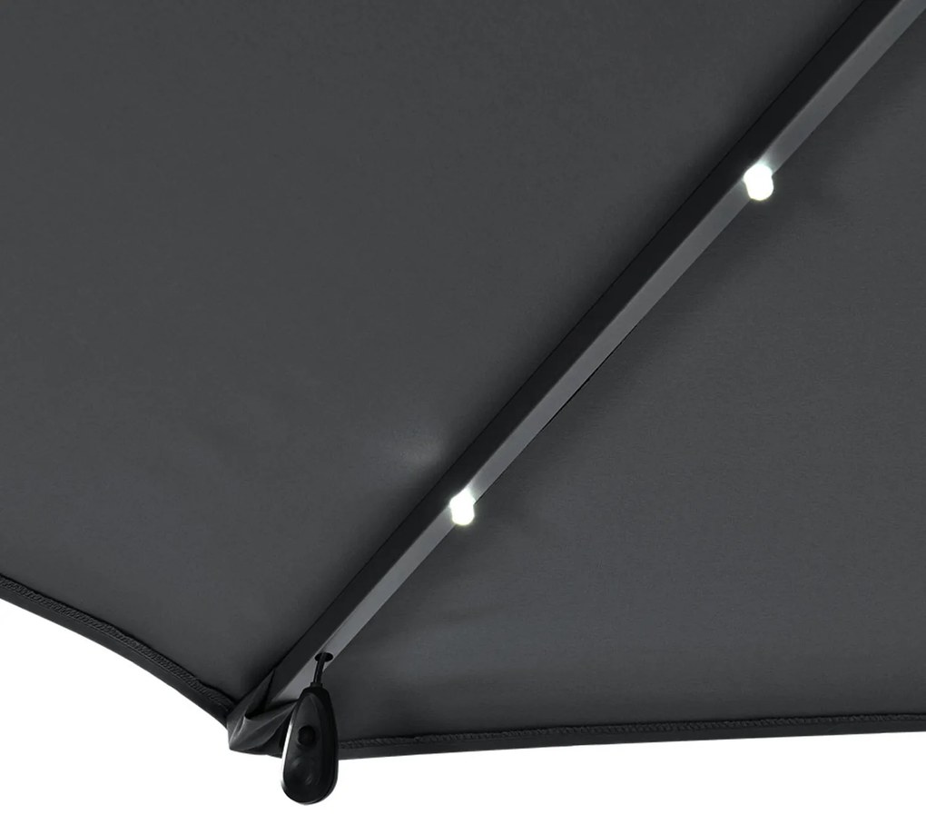 Juskys Umbrelă de soare LED Brazilia 3,5 m - gri închis