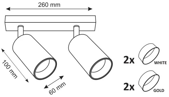 Spot MARIBEL 2xGU10/10W/230V alb