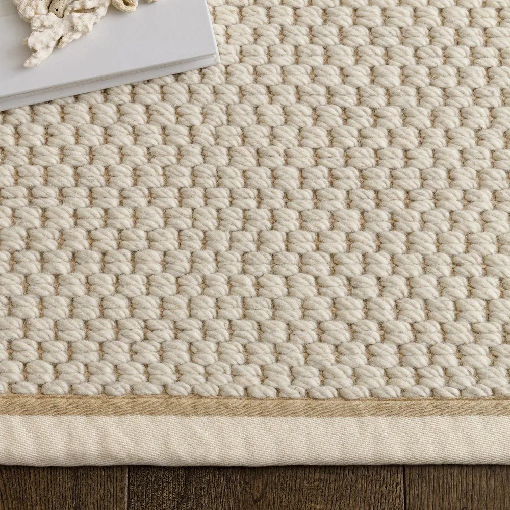 Covor crem reversibil, țesut manual din amestesc de lână 160x240 cm Korra Double Loop – Asiatic Carpets