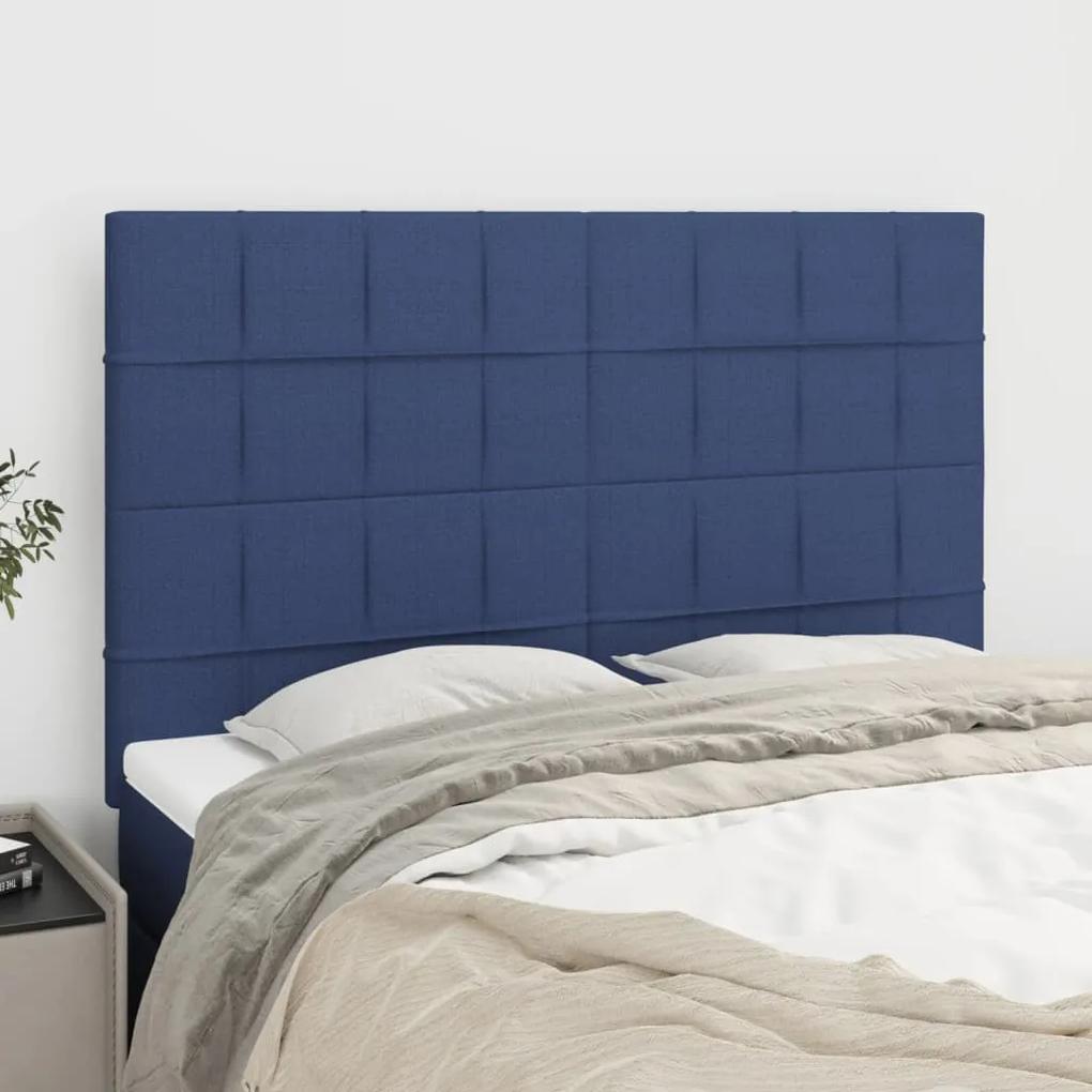 3116336 vidaXL Tăblii de pat, 4 buc, albastru, 72x5x78/88 cm, textil