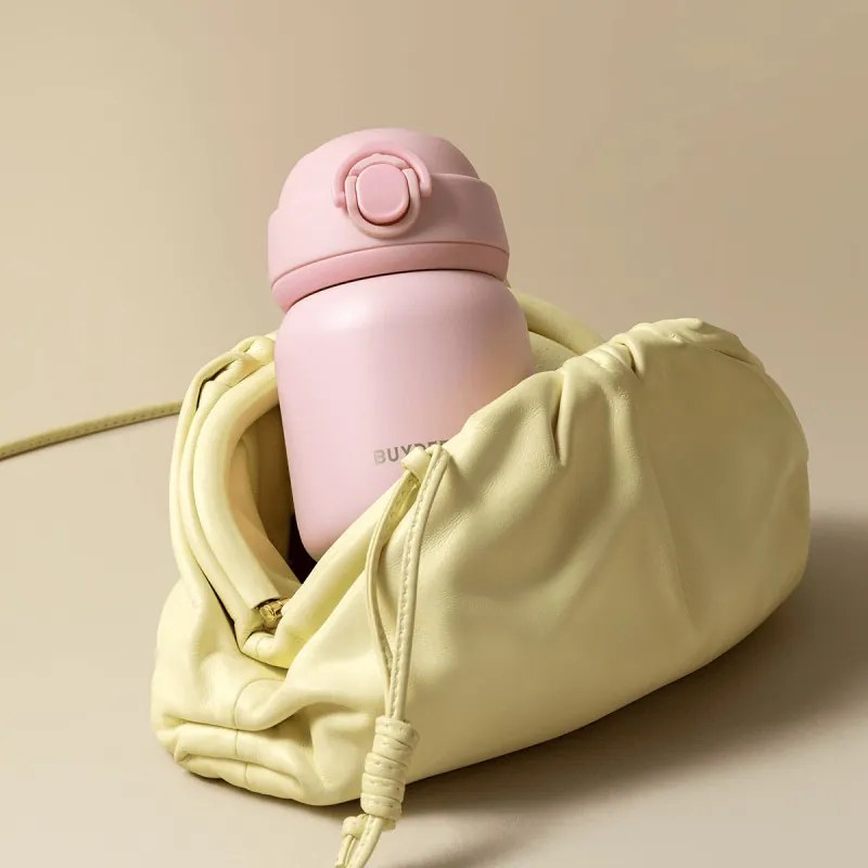 Termos BUYDEEM TAN200, 200 ml, Capac cu infiletare etansa, Otel inoxidabil, Roz