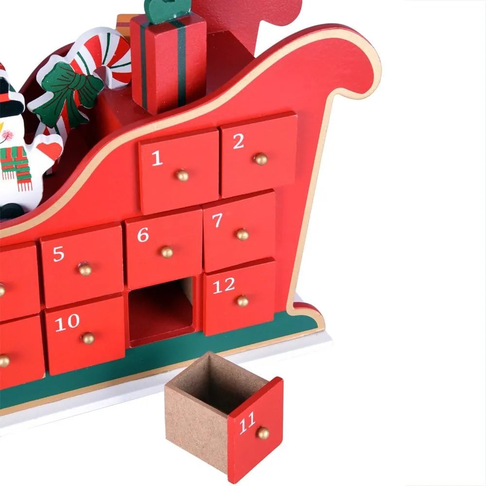 Calendar de Advent NIKOLAS, 52x31x13cm, multicolor Spielwerk