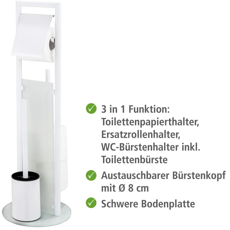 Suport pentru hârtie igienică alb din oțel inoxidabil Ravina – Wenko