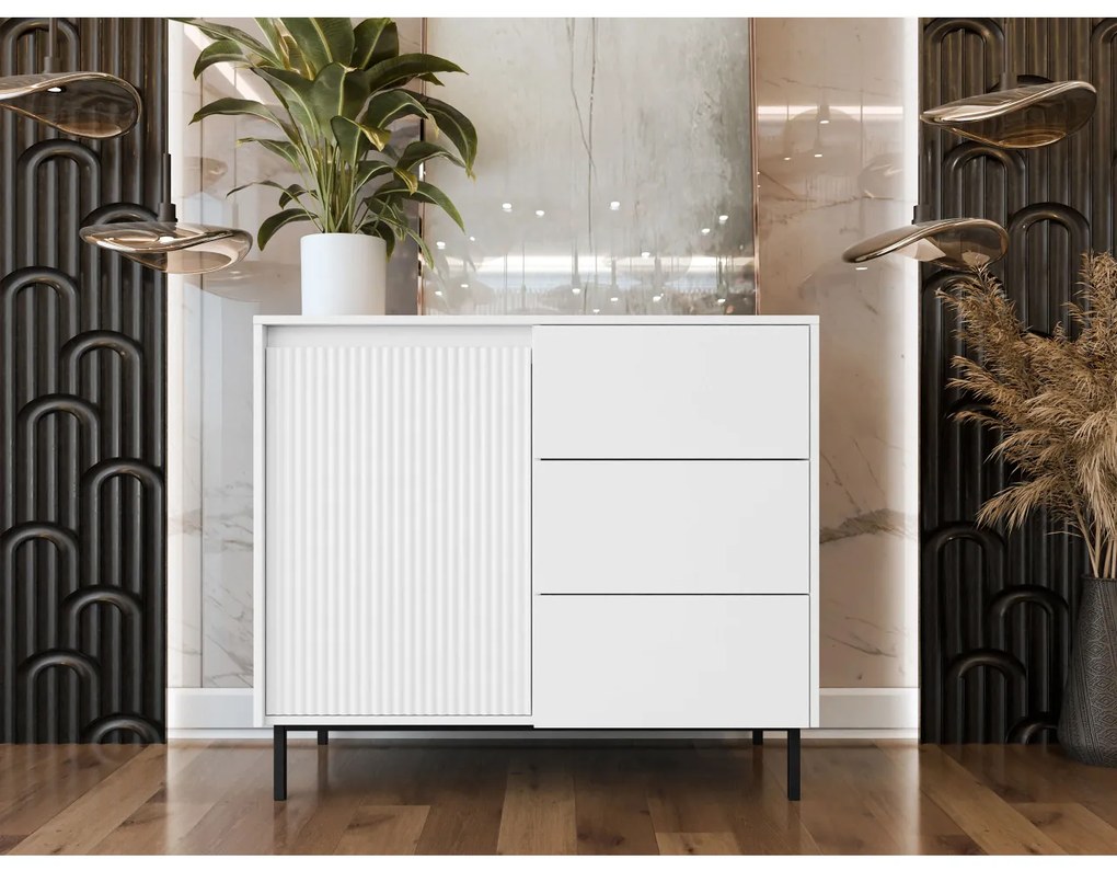 Comodă Somkera 1D3SZ (Alb + Negru) . 1103675