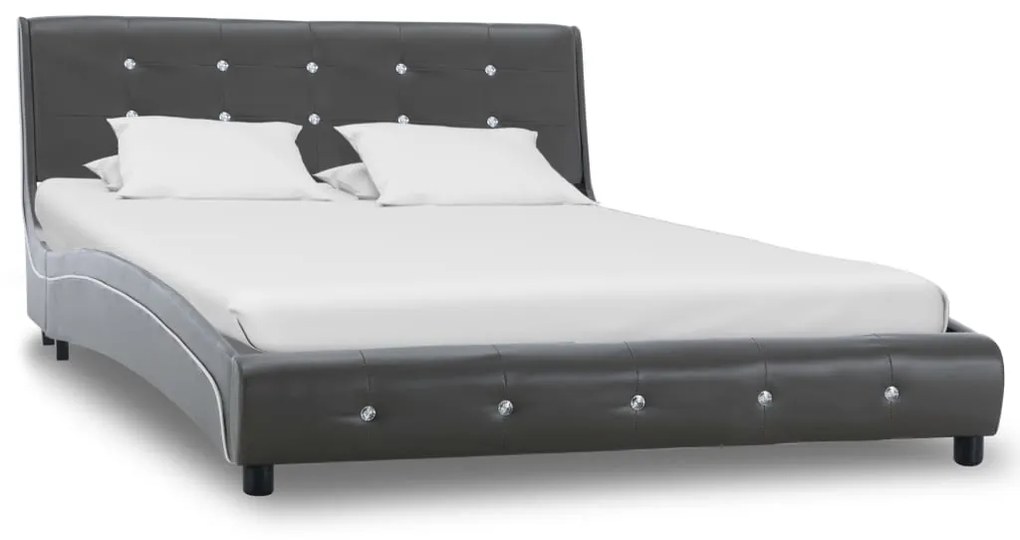 Cadru de pat, gri, 120 x 200 cm, piele artificială