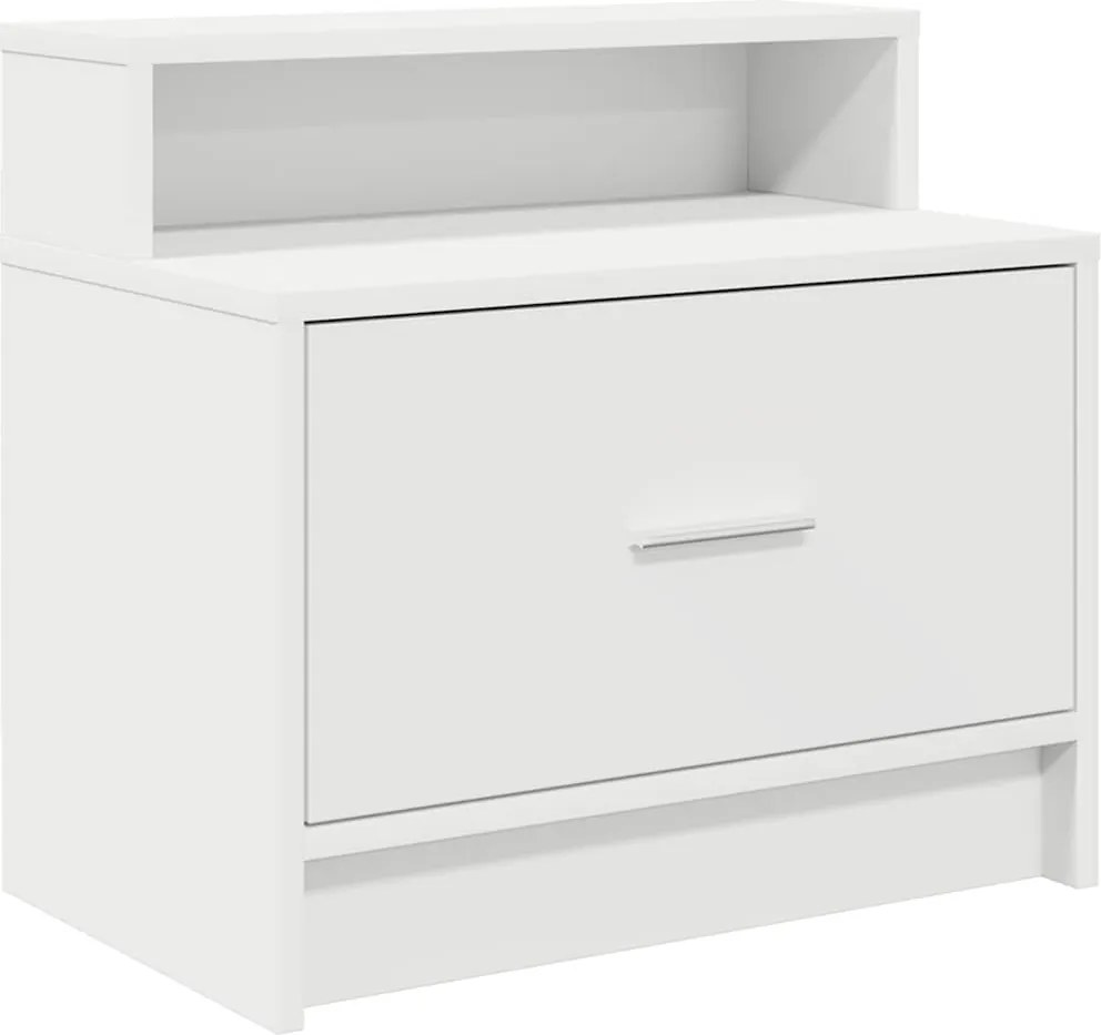vidaXL Noptiera cu sertar alb 51x31x47 cm