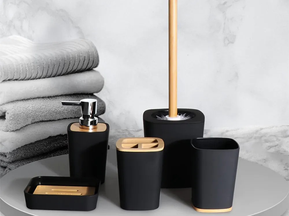 Set de baie din plastic BATHINO 6 piese - mai multe culori Culoare: Alb