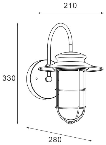 Lampă de perete de exterior Zuma Line 17068-WD INDUSTRIAL 1xE27/60W/230V IP44 negru
