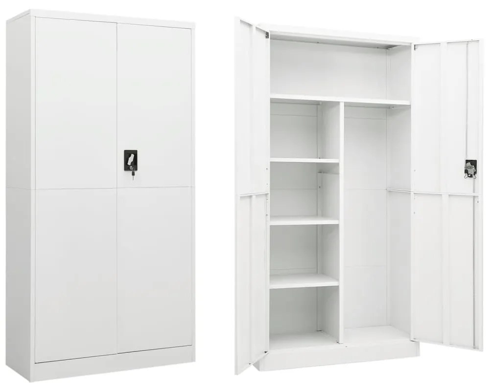 vidaXL Fișet, alb, 90x40x180 cm, oțel