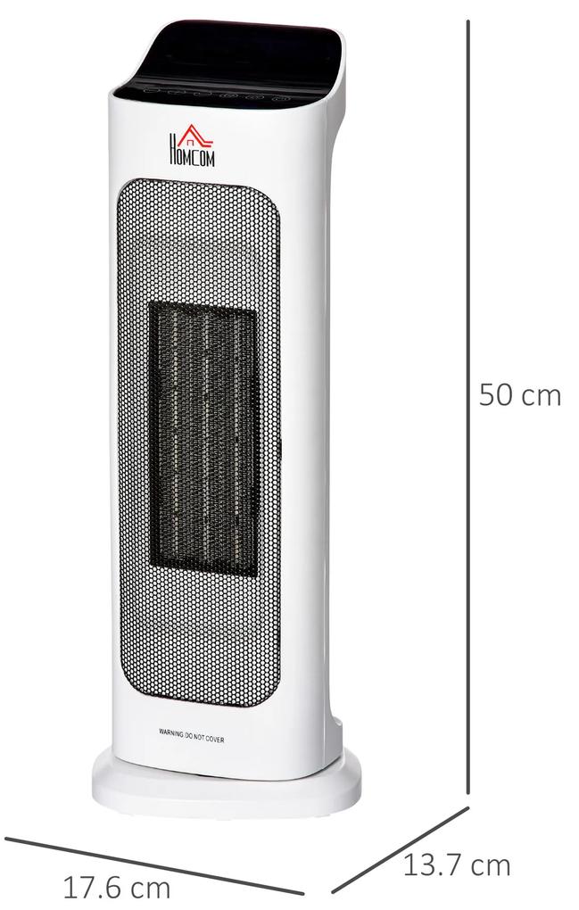 HOMCOM Soba Electrica Oscilanta cu Telecomanda, incalzitor cu Temperatura Reglabila si Timer, aparat de incalzire cu Putere 1000W / 2000W | AOSOM RO