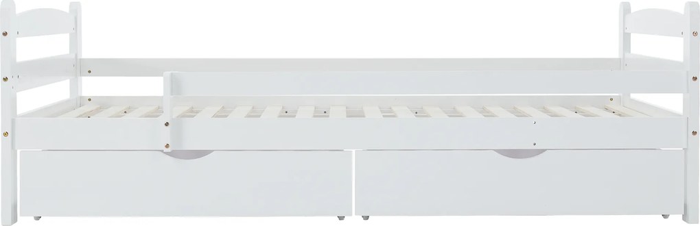 Pat cu barieră, 90x200, alb, DALMA
