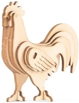 Puzzle din lemn 3D Kikkerland Rooster, cocoș