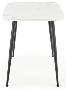 Masă de dining ALARA, finisaj marmură albă/negru