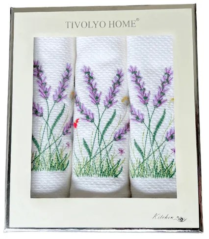 Prosoape de bucătărie SECRET GARDEN, 3 buc Alb / White Set (3 buc, 40x60 cm)