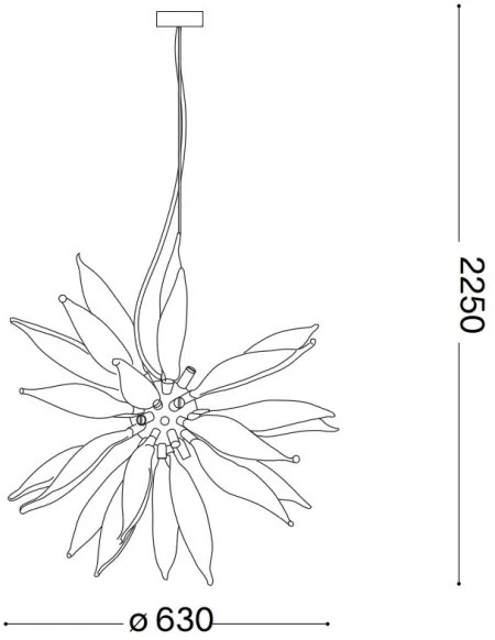 Lustră LED pe cablu Ideal Lux LEAVES 8xG9/3W/230V d. 63 cm alb