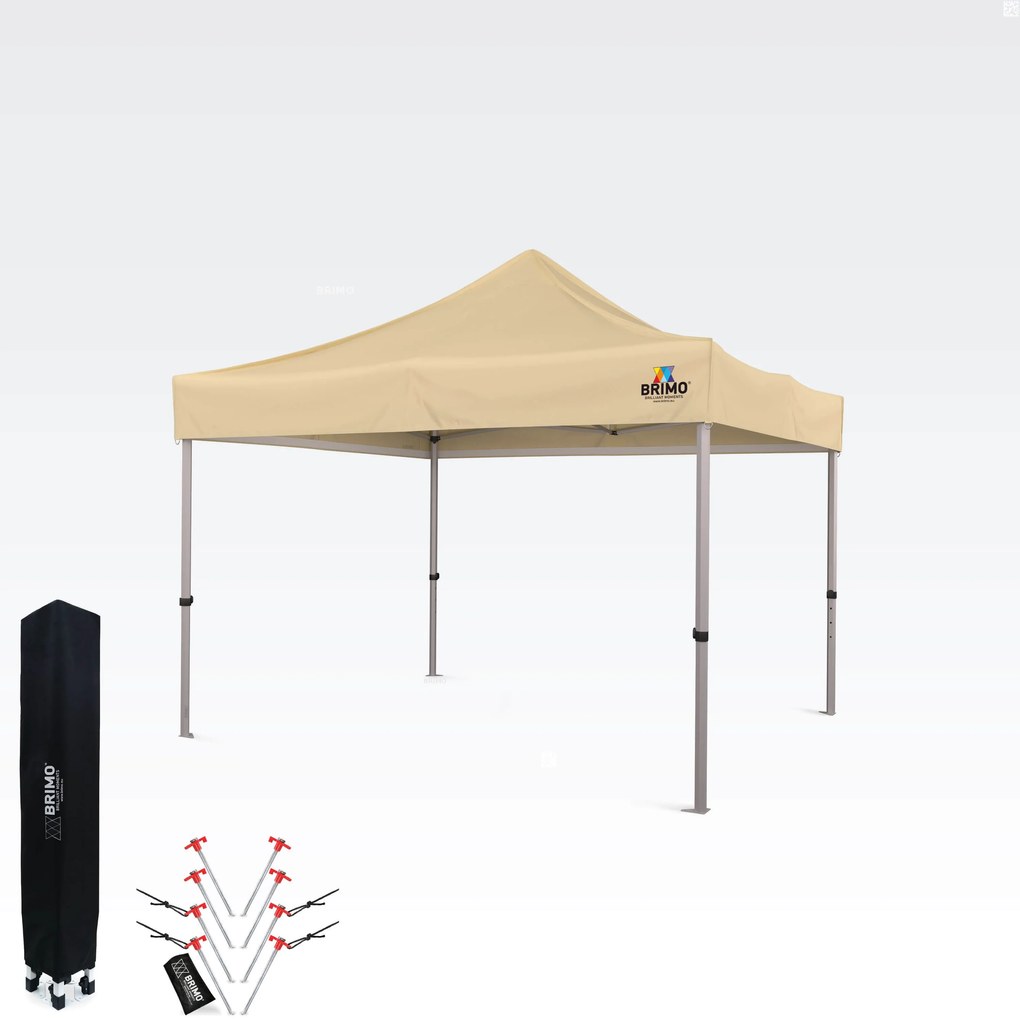 Foișor de Grădină Pliabil 3x3m | Protecție Premium UV/PVC | Structură Solidă BRIMO | Asamblare Rapidă Fără Unelte - fără pereți - Bej