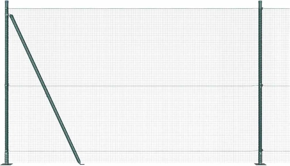 vidaXL Stâlp de gard. Verde 25 x 1,5 m (rulou plasă 16 x 16 mm)