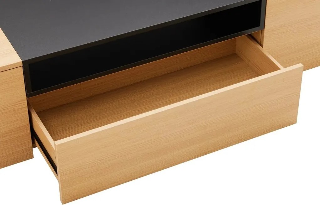 Comoda TV suspendata LOFT 160cm natur/ negru