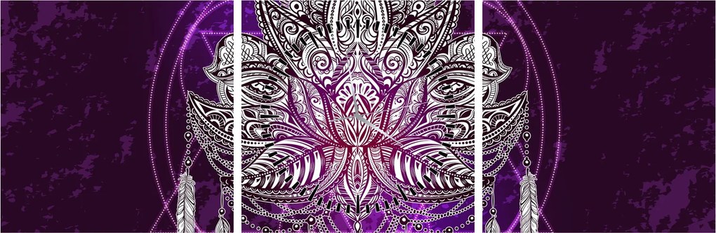 Tablou - Lotus (cu ceas) (90x30 cm)