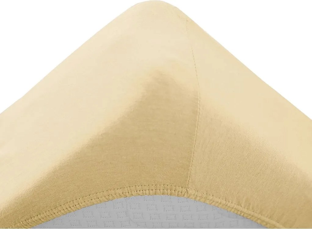 Cearsaf Jersey pentru patut copii galben 60x120 cm