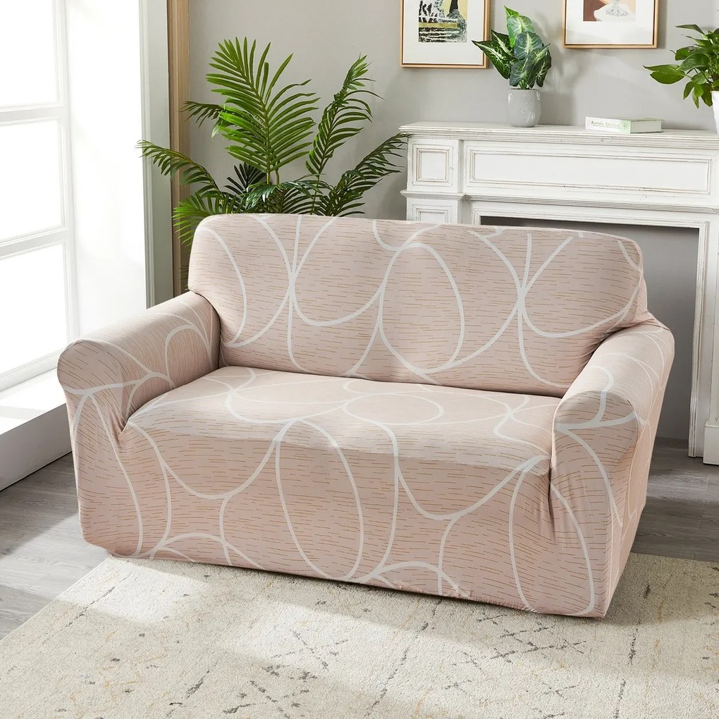 Husă elastică pentru canapea 4Home Abstract bej , 190-230 cm + față de pernă gratuit, 190-230 cm