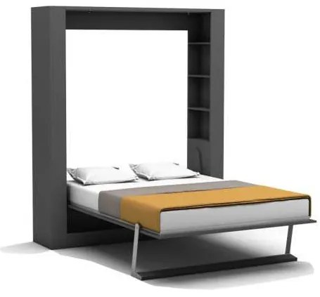 PAT RABATABIL DUBLU CU SOMIERA INCLUSA, FARA TABLII TAPITATE - NOVA QUEEN BED (150X200) (Culoare: Alb, Optiuni saltele paturi rabatabile 150X200X18: