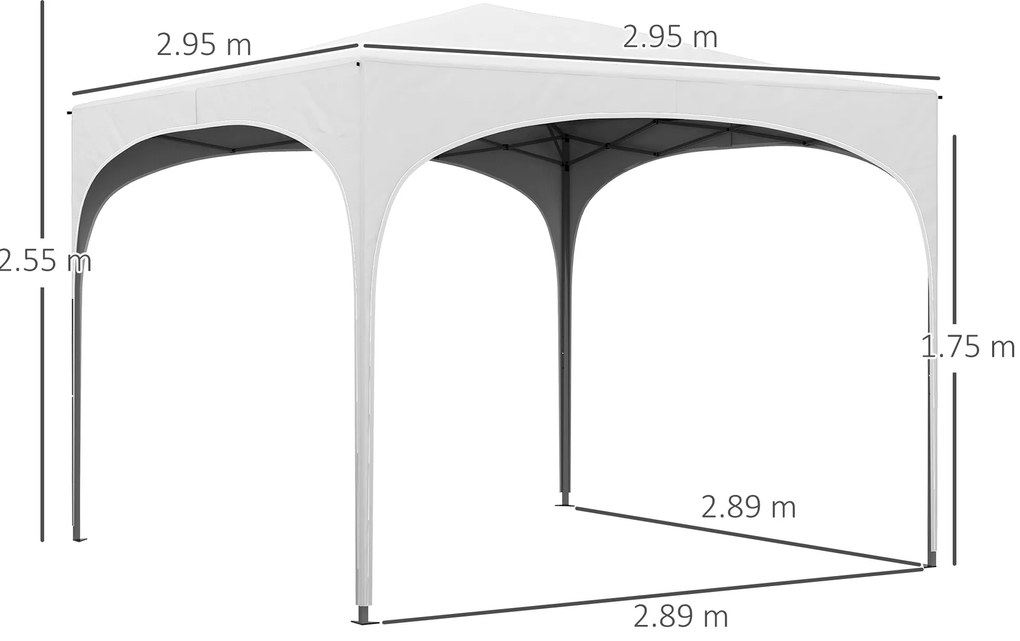 Outsunny Cenador de Grădină Pliabil cu Înălțime Reglabilă Geantă de Transport Impermeabilă Anti-UV și Saci de Nisip Alb | Aosom Romania