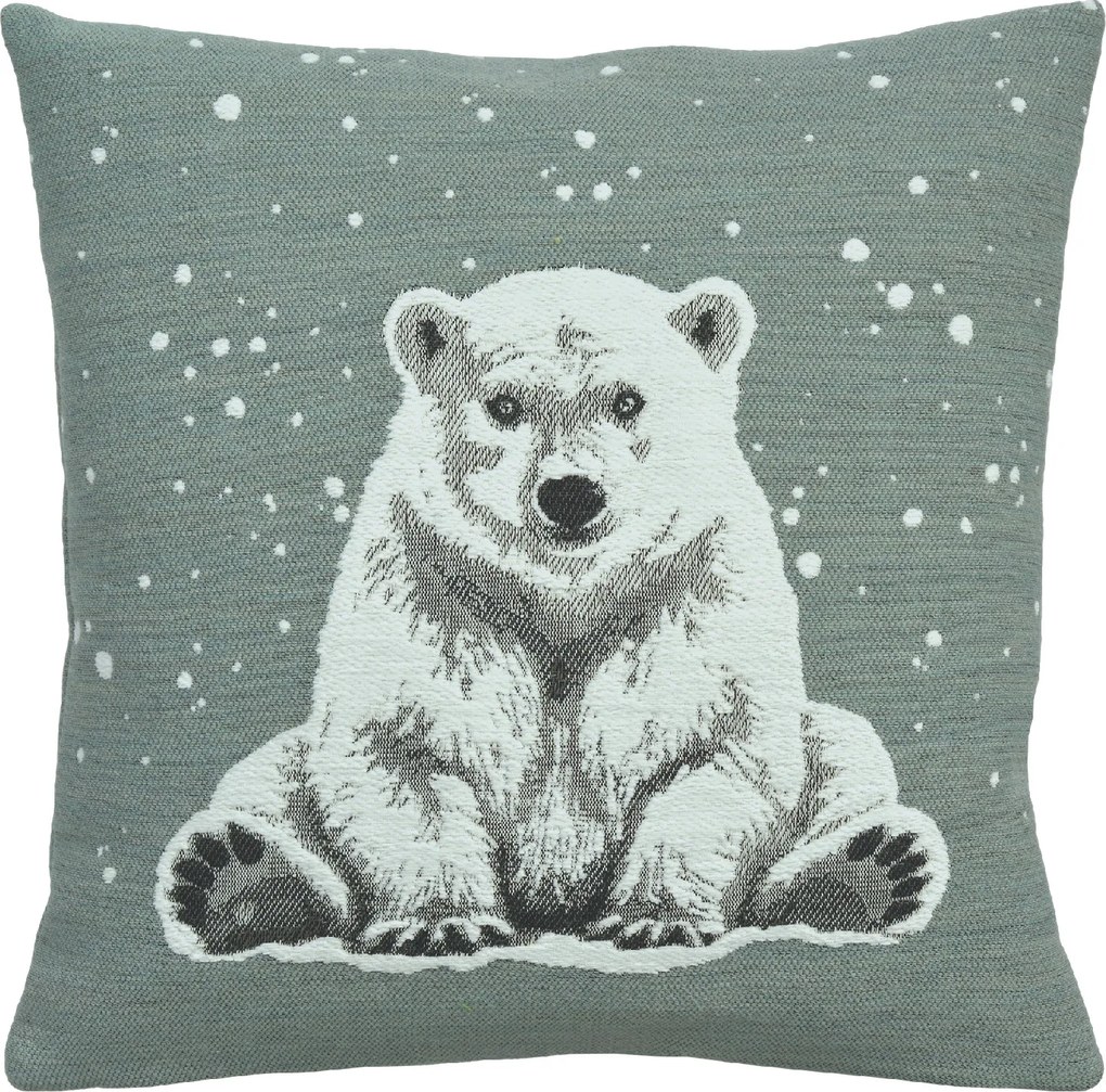 Față de pernă Arktos, pătrată 45x45 cm, vulpe albastră - Sander