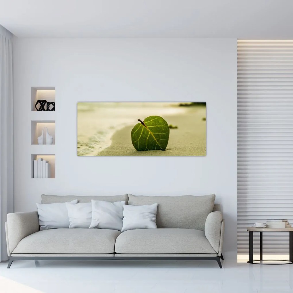 Tablou cu frunză în nisip (120x50 cm)