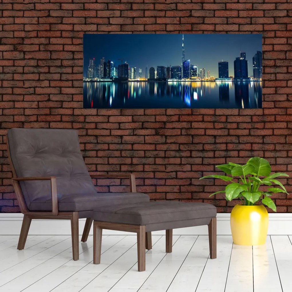 Tablou cu orașul nocturn (120x50 cm)