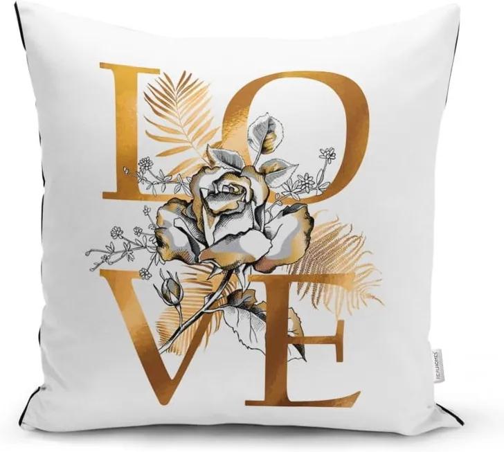 Față de pernă Minimalist Cushion Covers Golden Love Sign, 45 x 45 cm