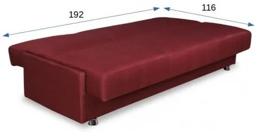 Canapea Extensibila Cu Lada Depozitare Ischia, Rosu, 202 x 88 x 94 Cm