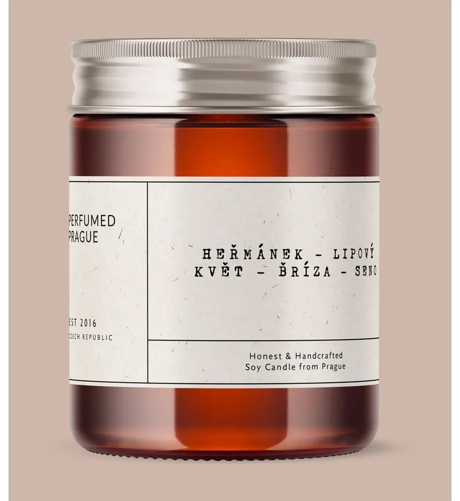 Lumânare parfumată din ceară de soia timp de ardere 40 h #57 Chamomile, Linden, Birch – Perfumed Prague