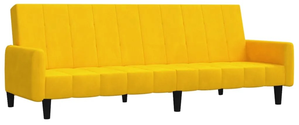 337386 vidaXL Canapea extensibilă cu 2 locuri, galben, catifea