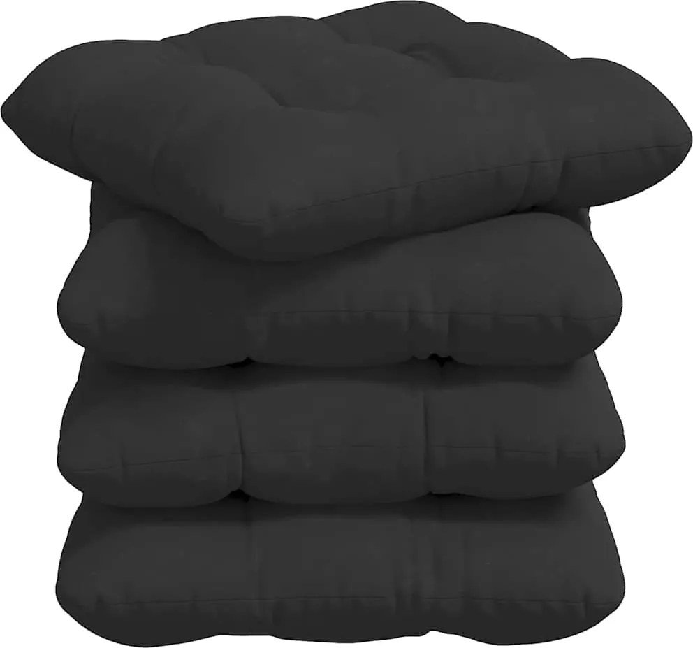 vidaXL Perne de Șezut 4 pcs Negru 40 x 40 cm Țesătură din microfibră