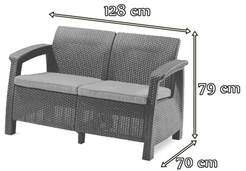 Set de mobilier de grădină Corfu Light cu masă Chicago cappuccino